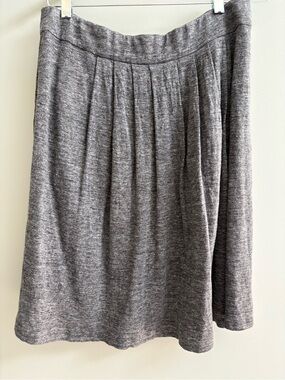 Eileen Fisher Gray Pleated A-Line Knit Skirt